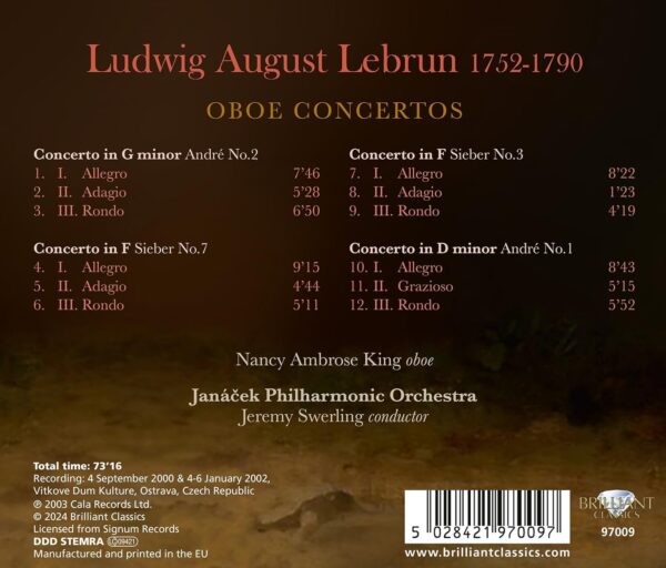 Lebrun: Oboe Concertos - Nancy Ambrose King - Image 2