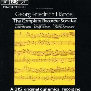 Haendel: Complete Recorder Sonatas - Clas Pehrsson