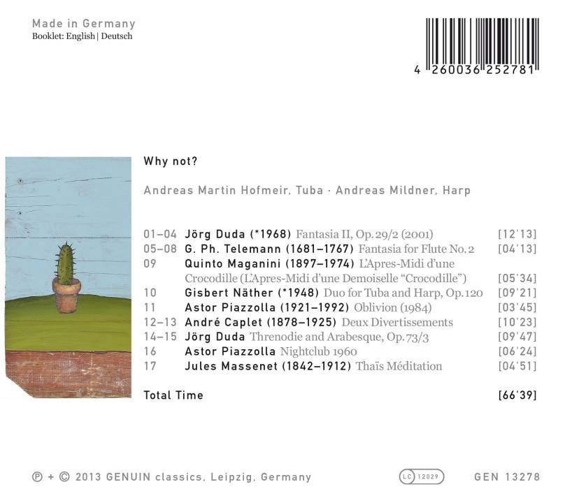 Why Not? Œuvres pour tuba et harpe de Piazzolla, Massenet, Telemann - Hofmeir, Mildner - Afbeelding 2
