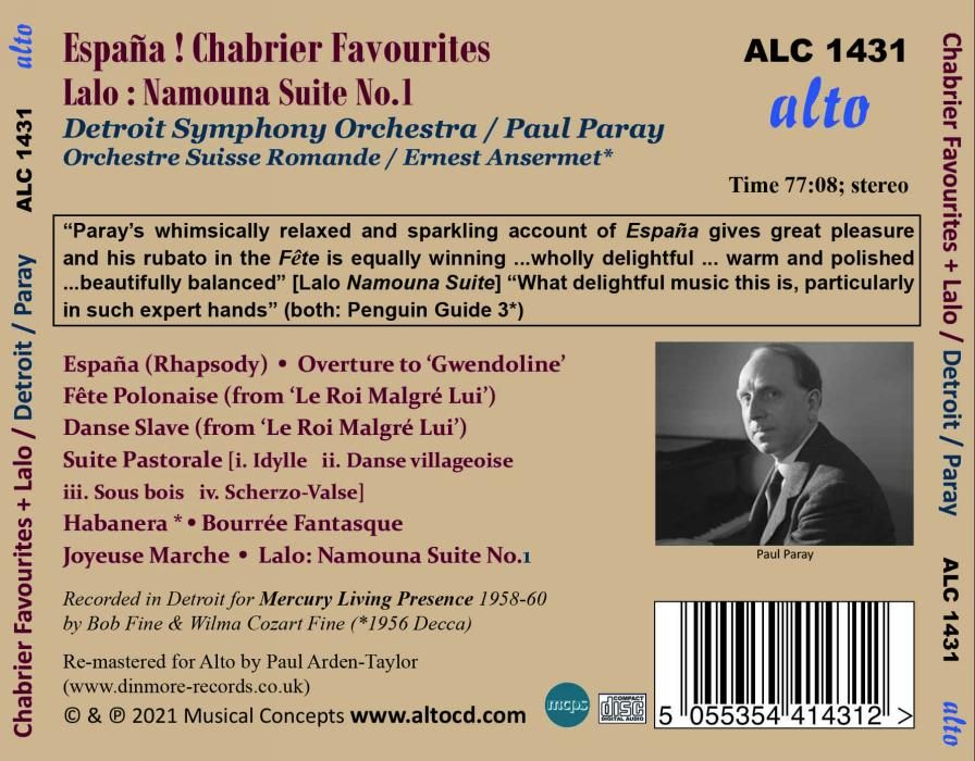 Emmanuel Chabrier: España et autres œuvres orchestrales - Paray, Ansermet - Image 2