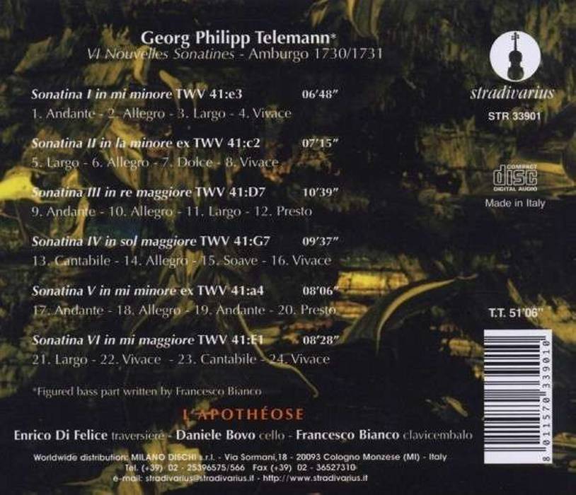 Telemann: VI Nouvelles Sonatines, Hambourg 1730-1731 - Di Felice - Afbeelding 2