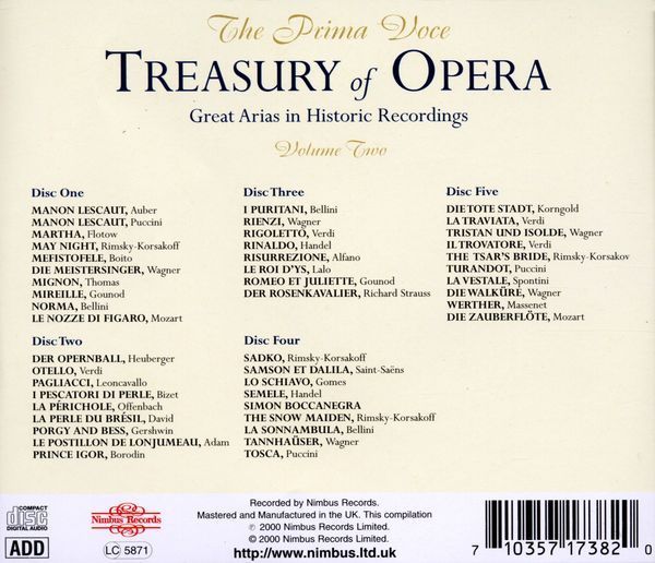 The Prima Voce Treasury of Opera, Volume 2 – Image 2
