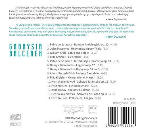 Wieniawski, Kreisler, Hubay & Sarasate: Violin Works - Gabrysia Balcerek - Image 2
