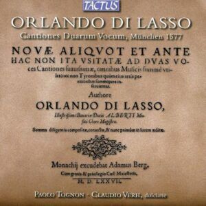 Lassus: Cantiones Duarum Vocum - Claudio Verh