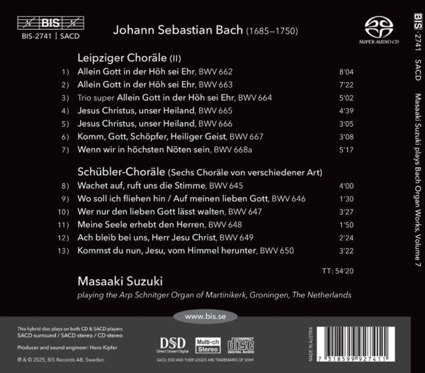 Masaaki Suzuki Plays Bach Organ Works, Vol. 7 - Masaaki Suzuki - Afbeelding 2