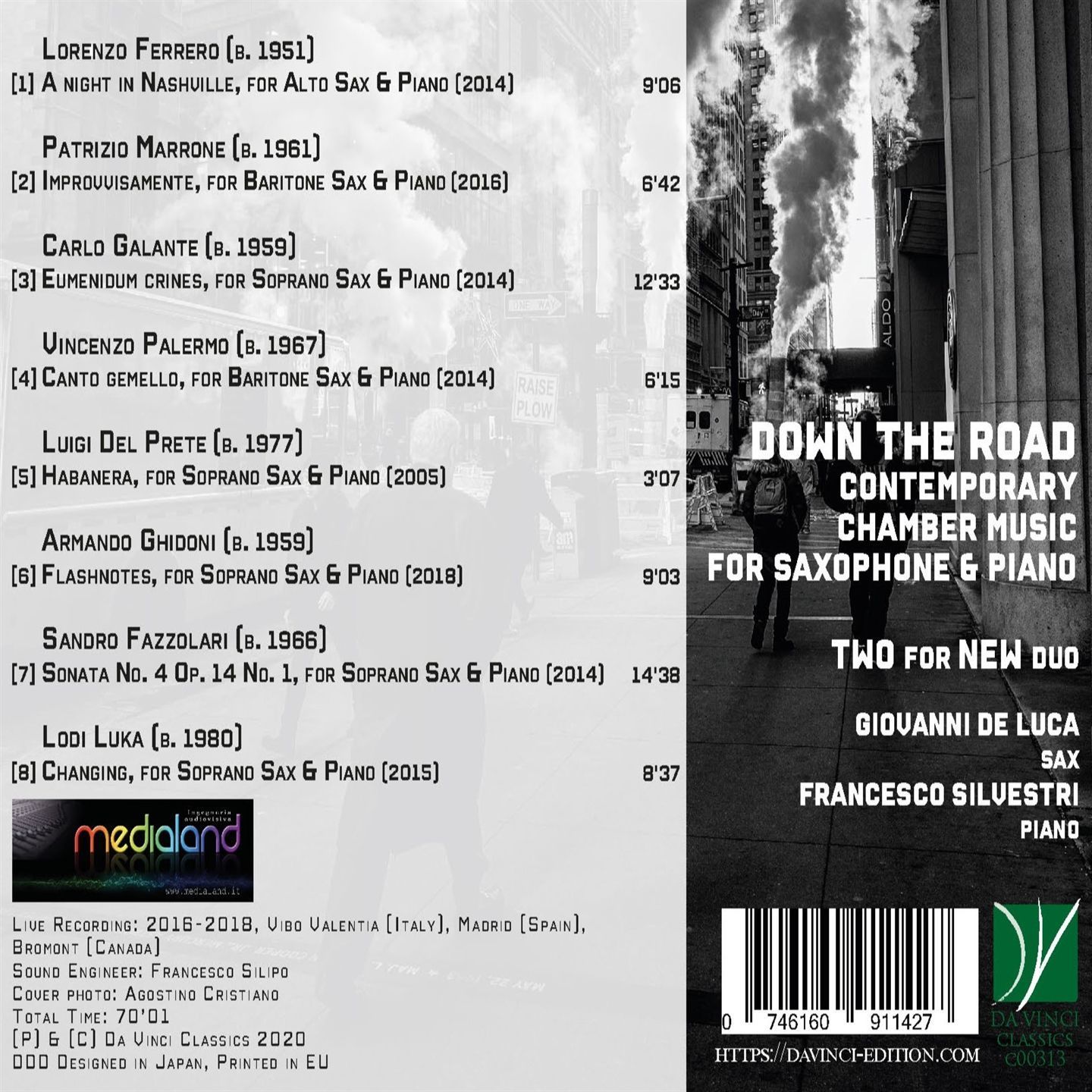Down The Road: Chamber Music For Saxophone And Piano - Two For New Duo - Afbeelding 2