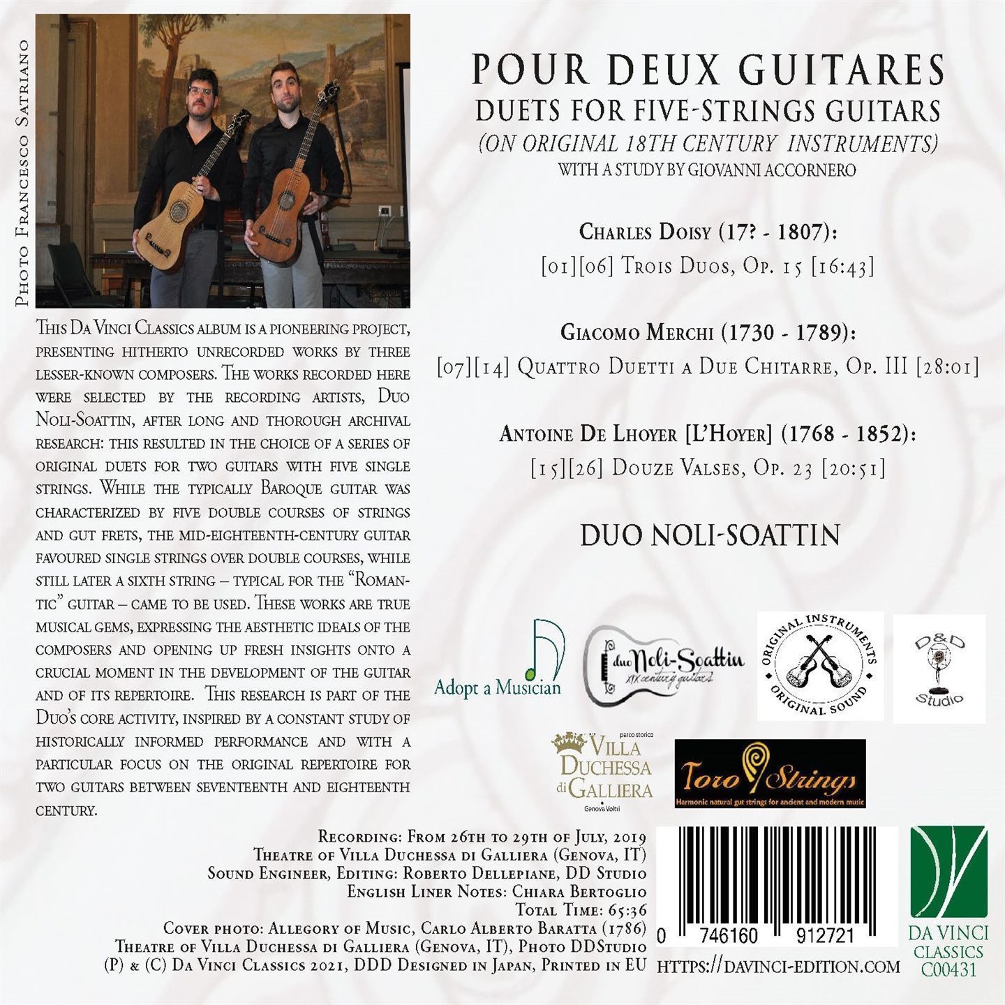 Doisy / Merchi / De Lhoyer: Pour Deux Guitares, Duets For Five-Strings Guitars - Duo Noli-Soattin - Image 2