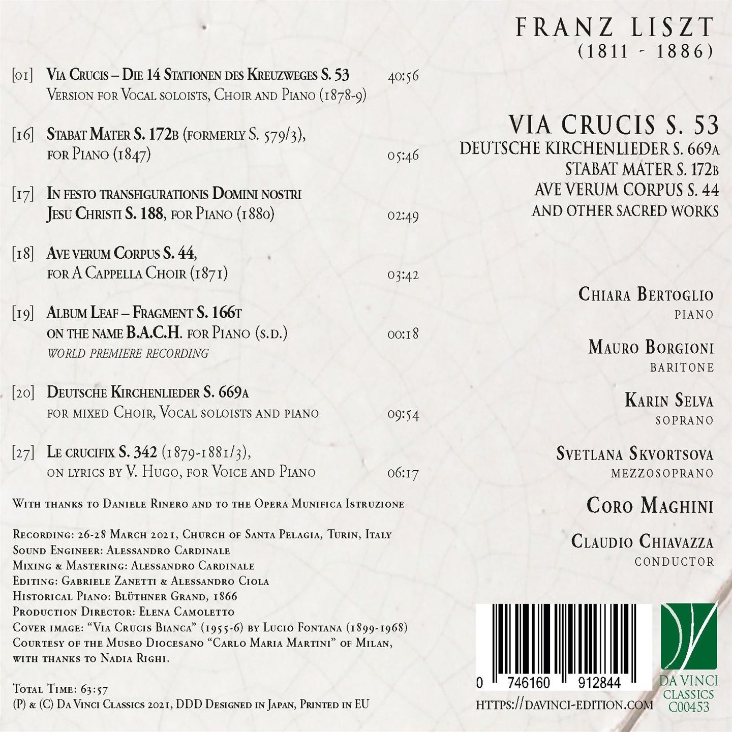 Liszt: Via Crucis, Die 14 Stationen Des Kreuzweges S. 53, Deutsche Kirchenlieder - Chiara Bertoglio - Image 2