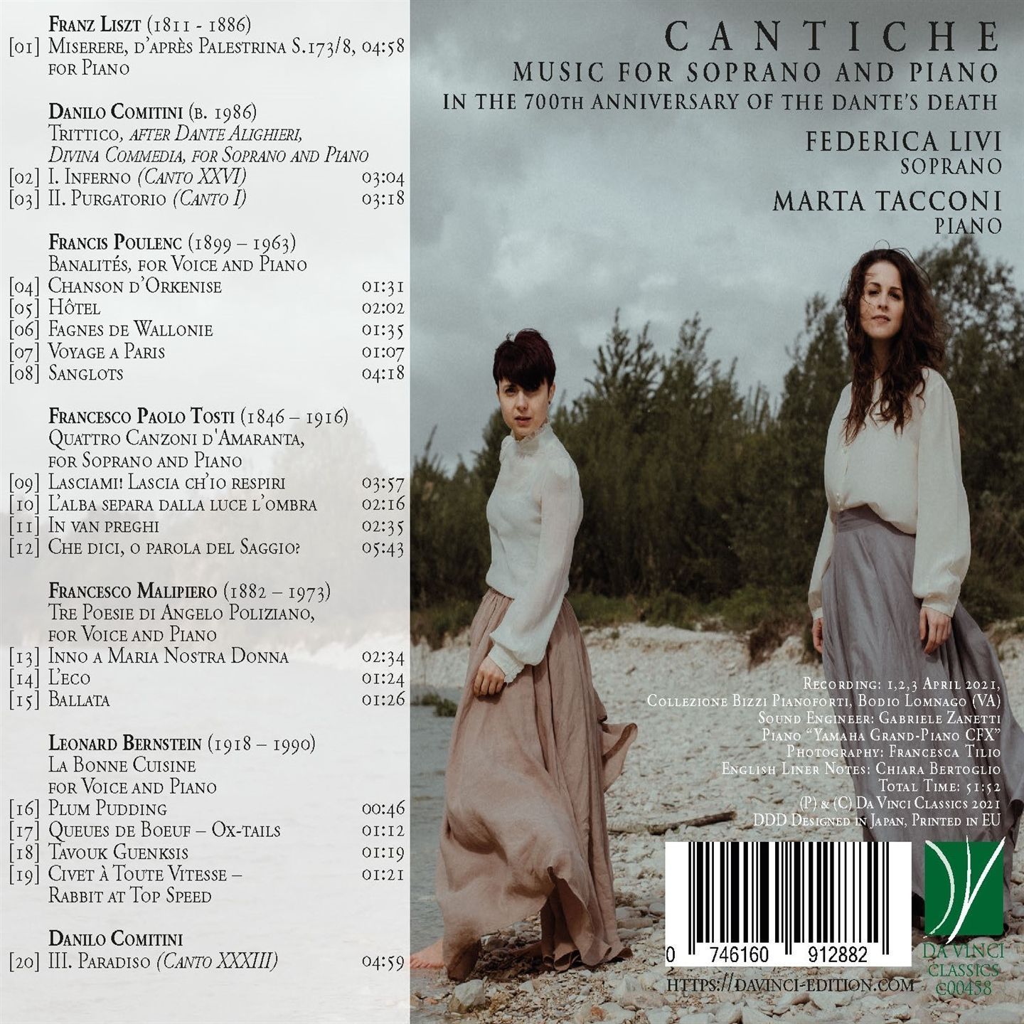 Bernstein / Comitini / Liszt / Malipiero / Poulenc / Tosti: Cantiche - Federica Livi - Image 2