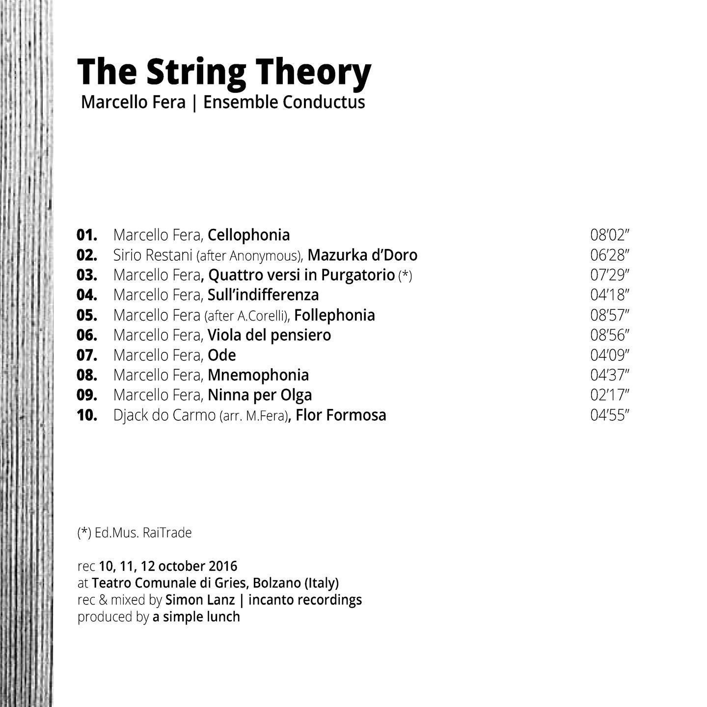 Marcello Fera: The String Theory - Ensemble Conductus - Fera - Image 2