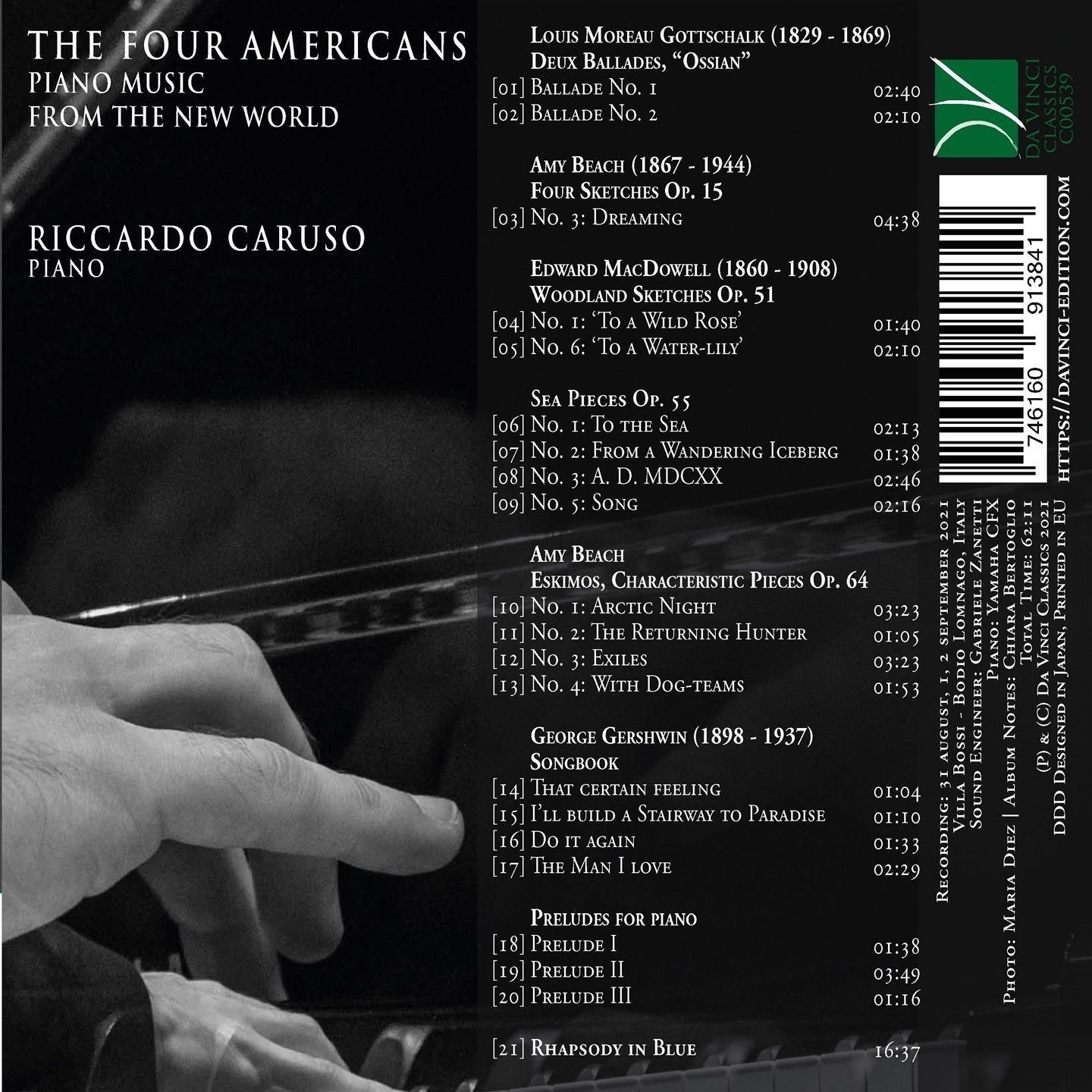 The Four Americans: Piano Music From The New World - Riccardo Caruso - Image 2