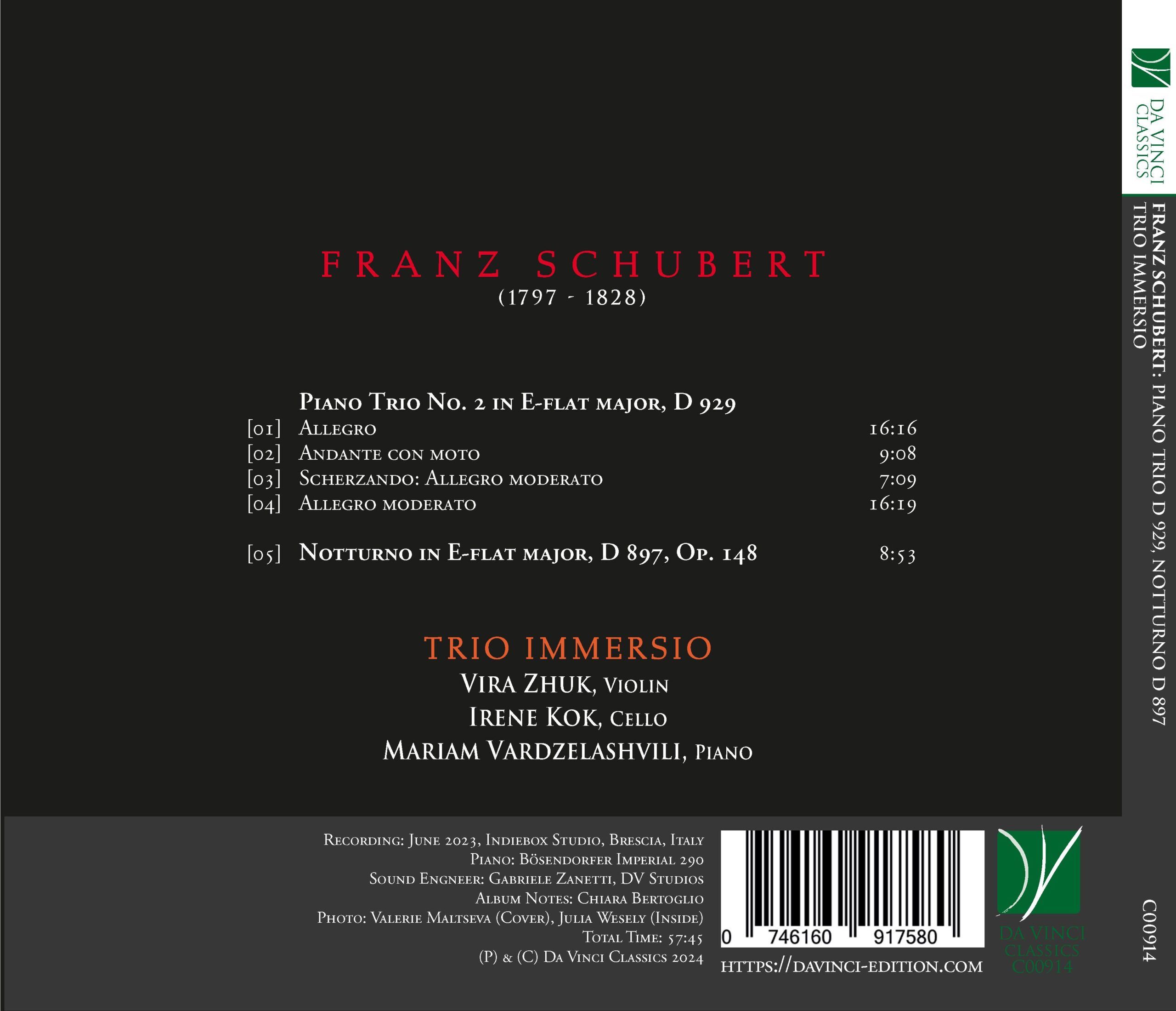 Schubert: Piano Trio No. 2 D 929 And Notturno D 897 - Trio Immersio – Image 2