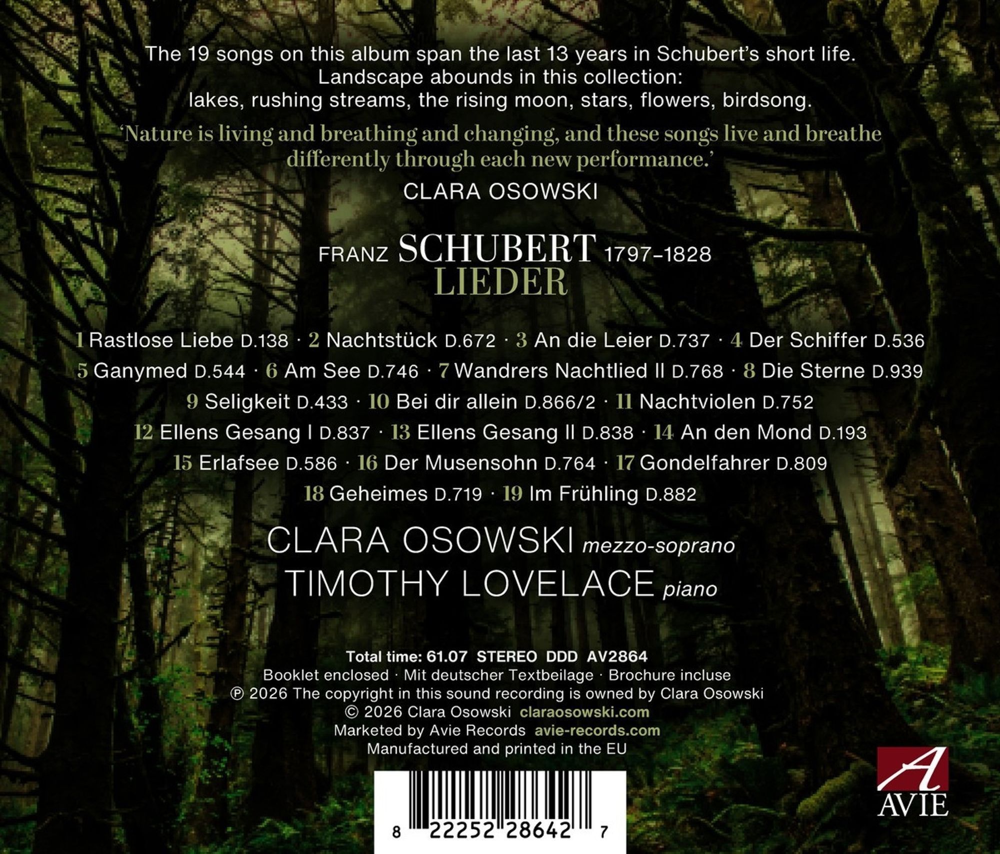 Schubert: Lieder - Clara Osowski - Afbeelding 2