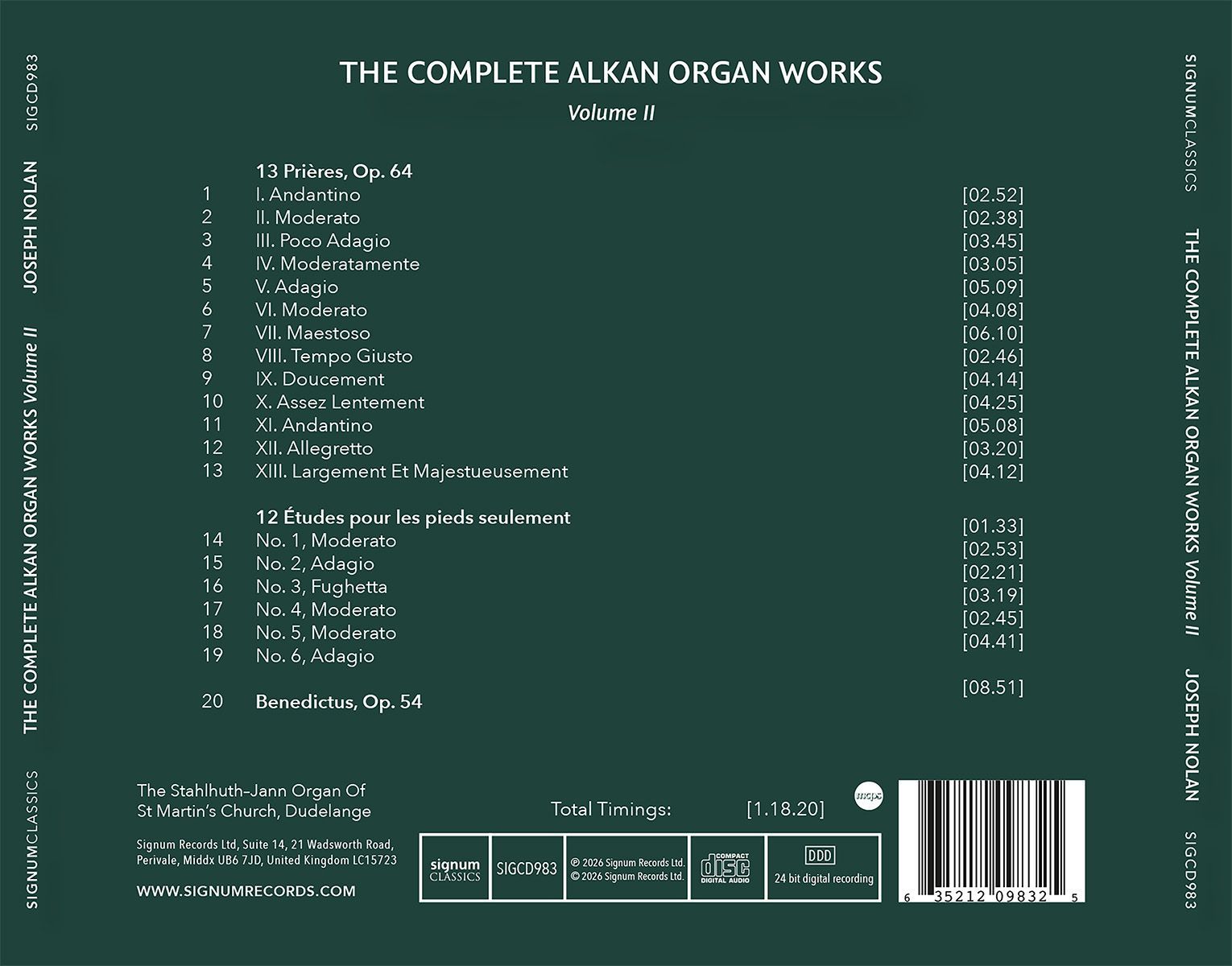 Alkan: The Complete Alkan Organ Works Vol.2 - Joseph Nolan - Image 2