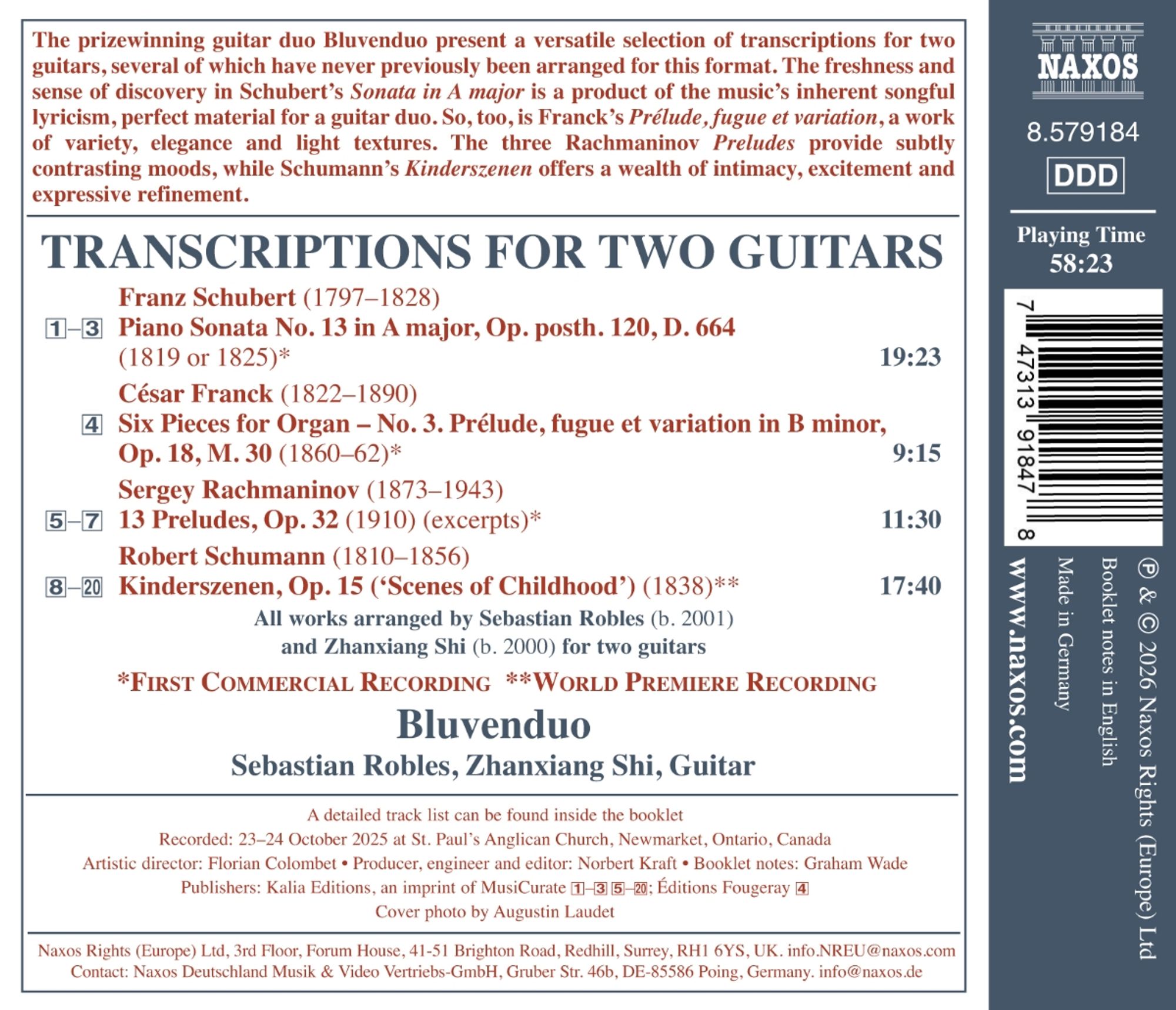 Transcriptions For 2 Guitars - Bluvenduo – Image 2