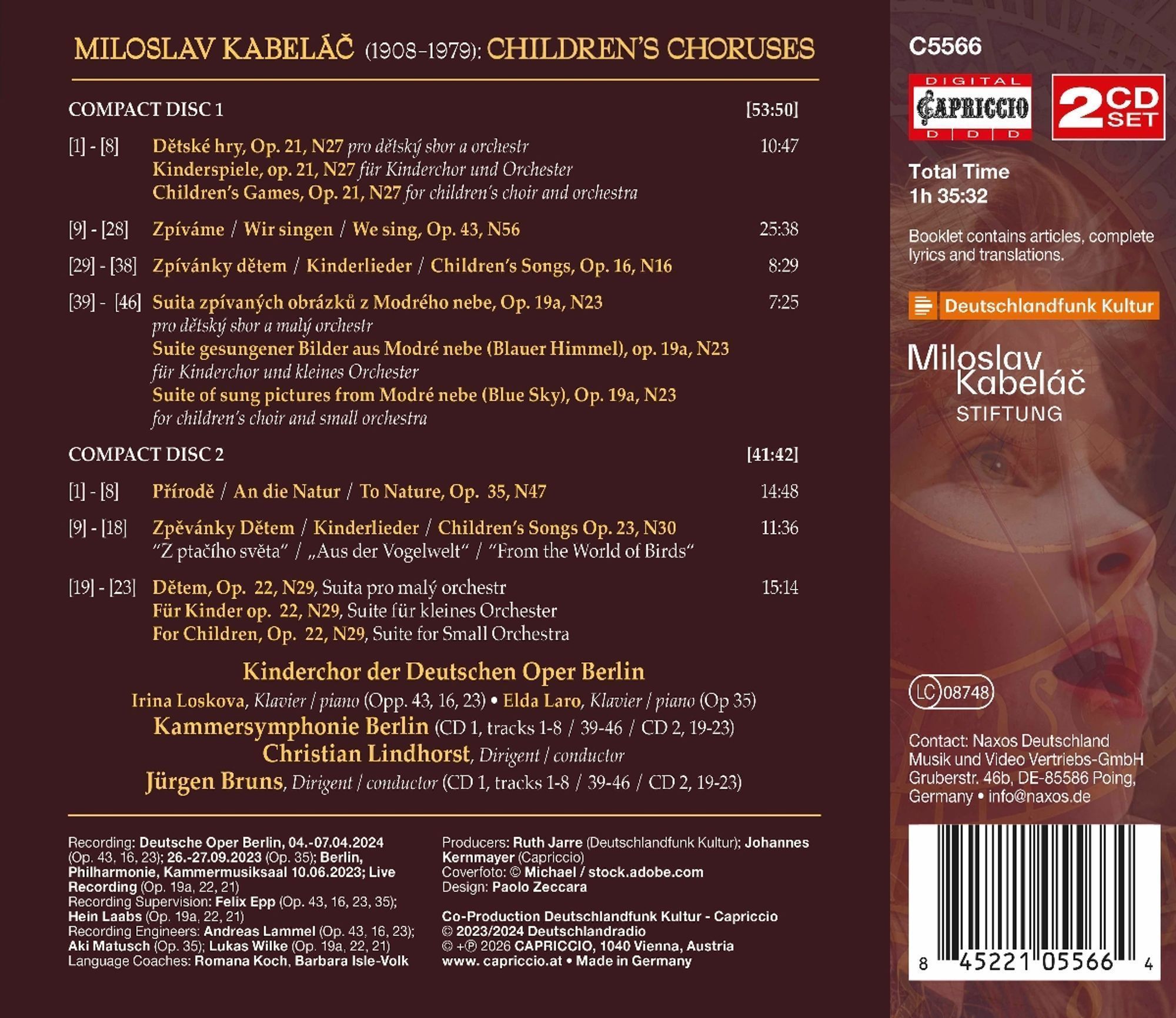 Miloslav Kabelac: Children's Choruses - Kinderchor der Deutschen Oper Berlin - Image 2