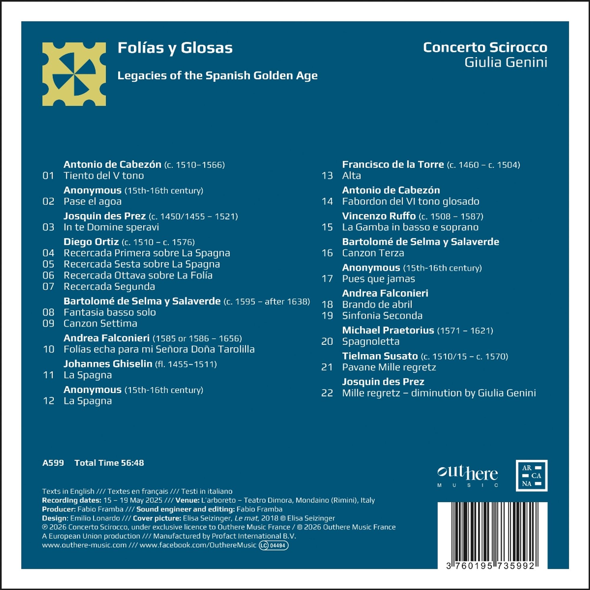Folias Y Glosas: Legacies Of The Spanish Golden Age - Concerto Scirocco – Image 2