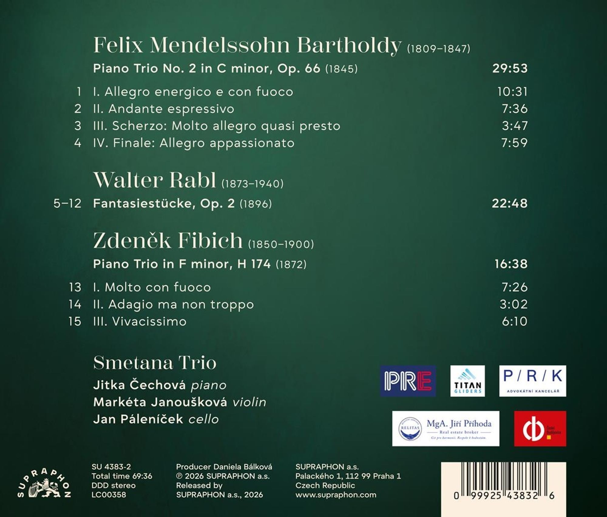 Mendelssohn / Fibich / Rabl: Piano Trios - Smetana Trio - Image 2