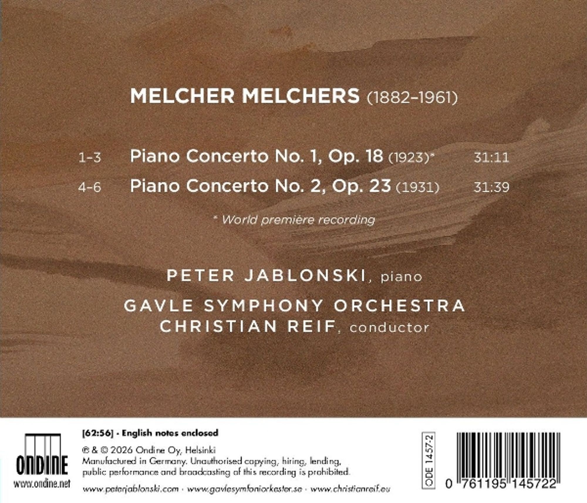 Melcher Melchers: Piano Concertos - Peter Jablonski – Image 2