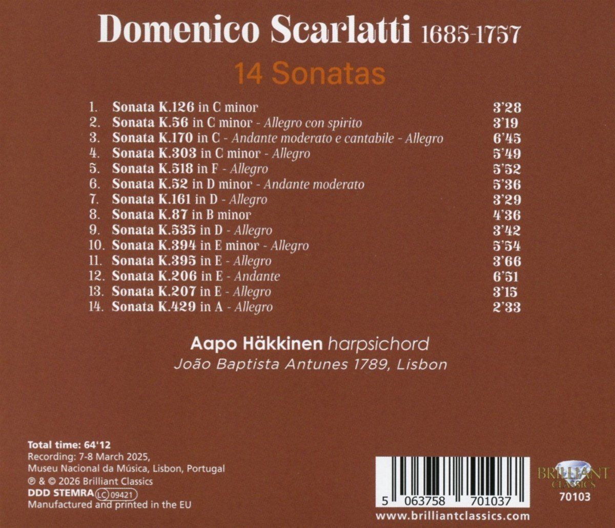 Domenico Scarlatti: 14 Sonatas - Aapo Häkkinen - Afbeelding 2