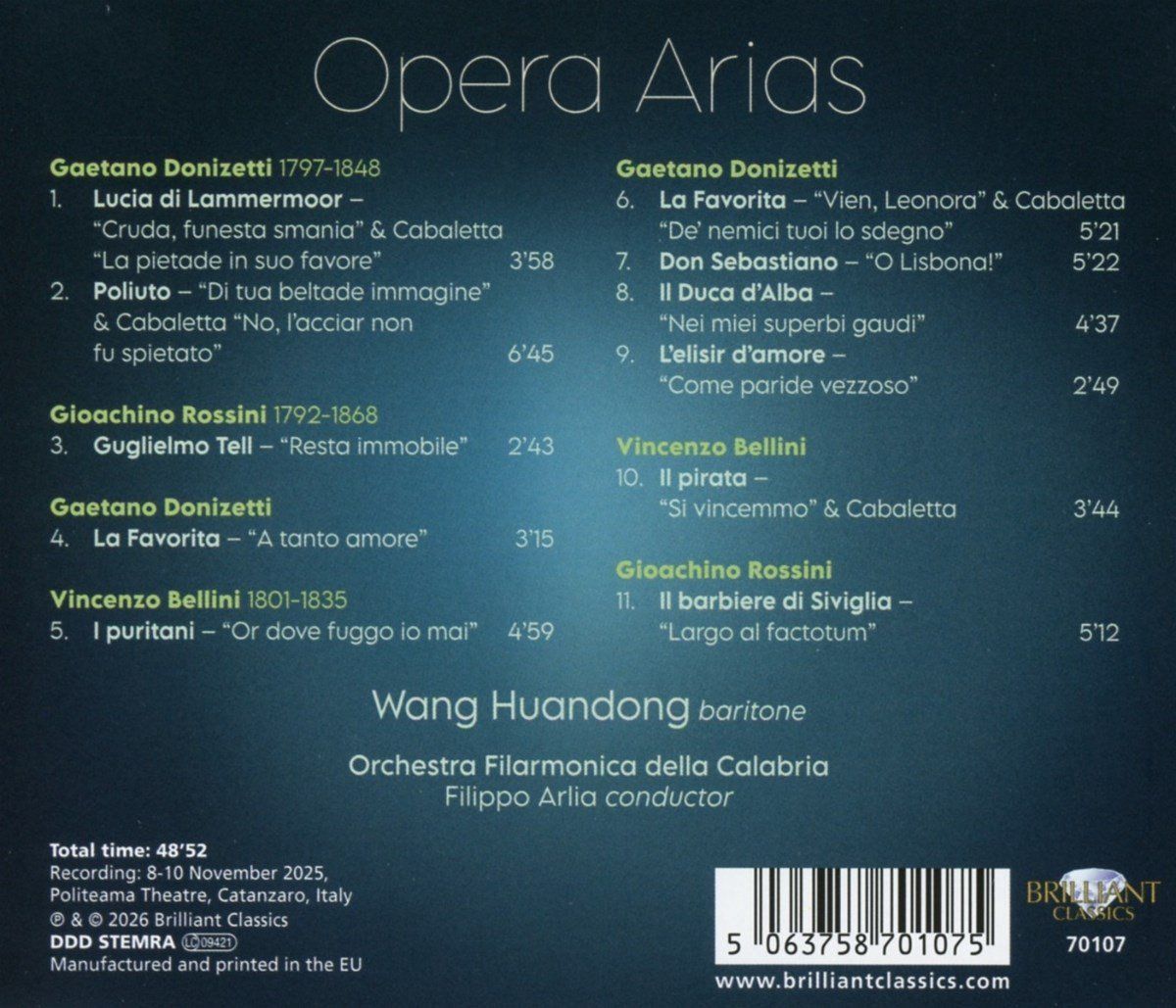 Opera Arias: Donizetti, Bellini, Rossini - Wang Huandong - Afbeelding 2