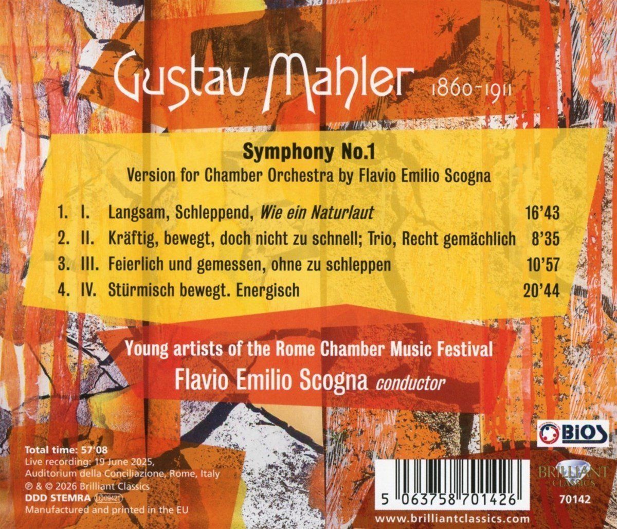 Mahler: Symphony No.1 (Version For Chamber Orchestra By Flavio Emilio Scogna) - Flavio Emilio Scogna - Afbeelding 2