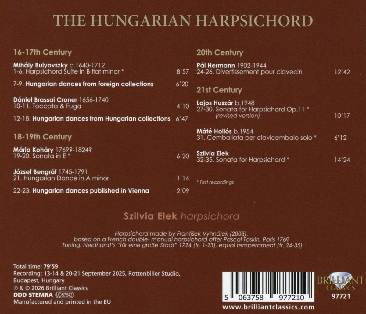 The Hungarian Harpsichord - Szilvia Elek - Afbeelding 2
