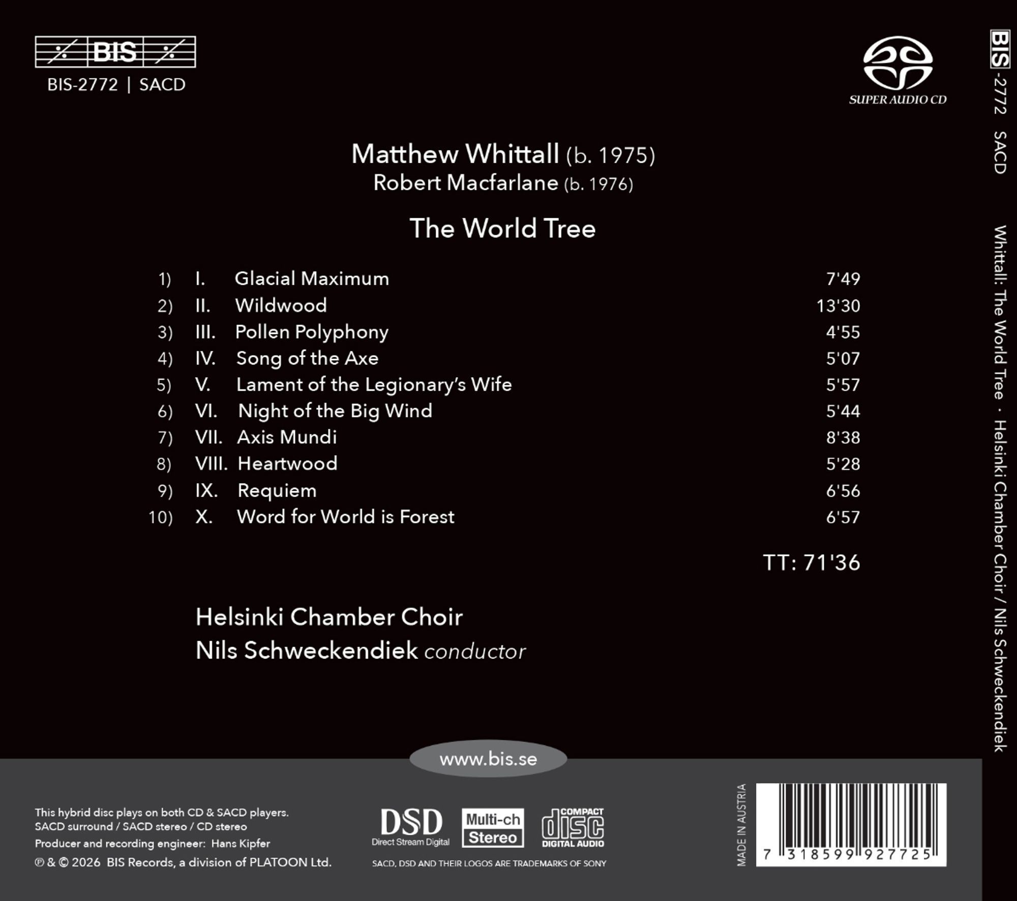 Matthew Whittall: The World Tree - Helsinki Chamber Choir - Afbeelding 2